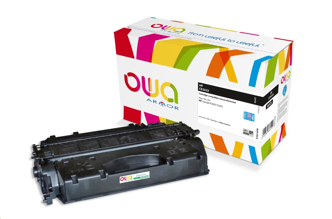 OWA Armor toner pro HP Laserjet P2050, P2055, 13000 stran, CE505X JUMBO, černá/black K18210OW