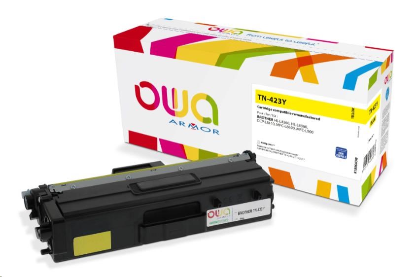 OWA Armor toner pro BROTHER HL-L 8260, 4.000 str., kom. s TN423Y žlutá/yellow K18064OW