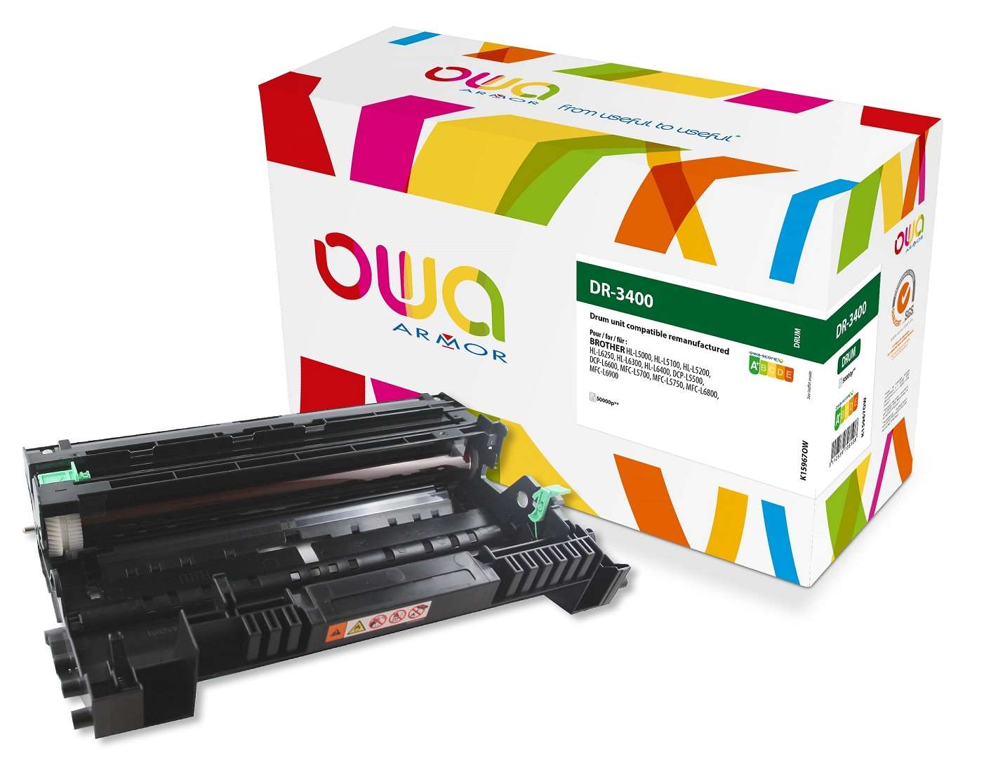 OWA Armor válec pro BROTHER HL-L6400DW, 50000 Stran, DR3400 K15967OW