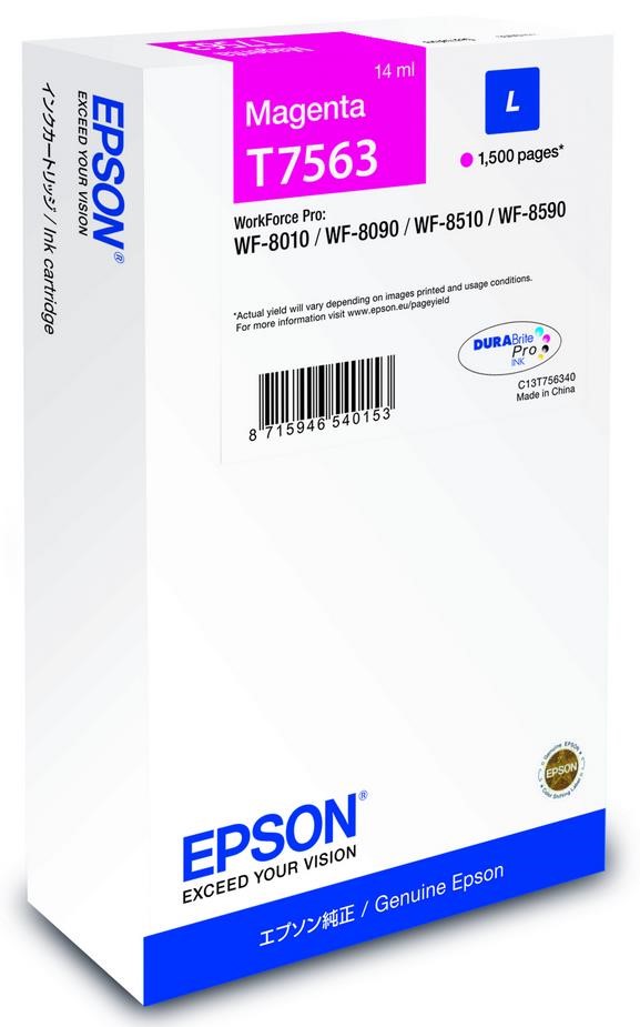 EPSON Ink bar WorkForce-8xxx Series Ink Cartridge L Magenta - 1500str. (14 ml) (C13T756340)