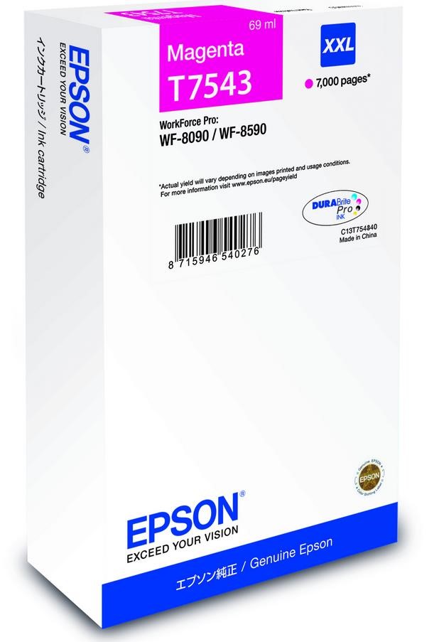 EPSON Ink bar WorkForce-8xxx Series Ink Cartridge XXL Magenta - 7000str. (69 ml) (C13T754340)