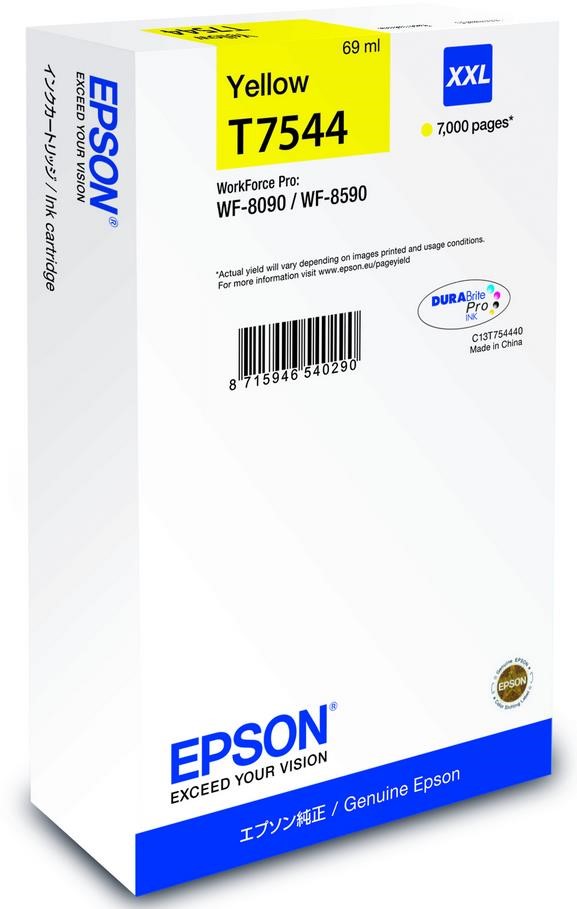 EPSON Ink bar WorkForce-8xxx Series Ink Cartridge XXL Yellow - 7000str. (69 ml) (C13T754440)