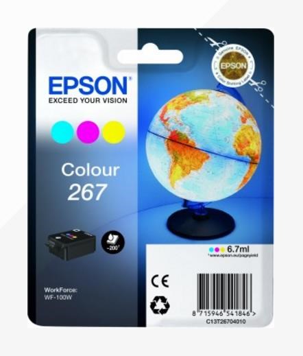 EPSON ink bar Singlepack Colour 267 ink cartridge-pro WF-100 (6,7 ml) (C13T26704010)