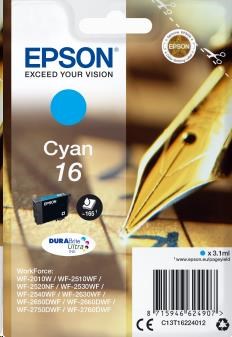 EPSON Singlepack Cyan 16 DURABrite Ultra Ink (C13T16224012)