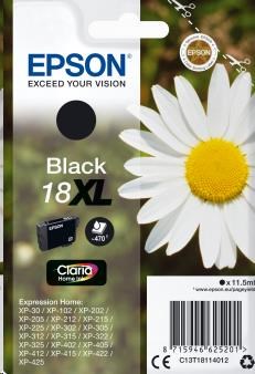 EPSON Singlepack Black 18XL Claria Home Ink (C13T18114012)