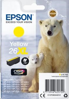 EPSON Singlepack Yellow 26XL Claria Premium Ink (C13T26344012)