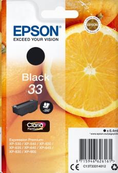 EPSON Singlepack Black 33 Claria Premium Ink (C13T33314012)