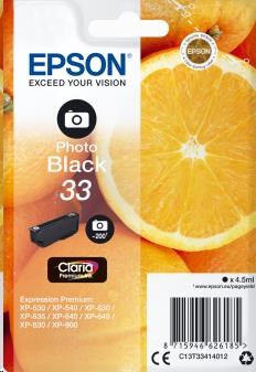 EPSON Singlepack Photo Black 33 Claria Premium Ink (C13T33414012)