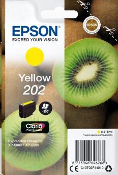 EPSON ink bar Singlepack "Kiwi" Yellow 202 Claria Premium Ink 4,1 ml C13T02F44010