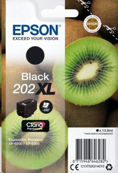 EPSON ink čer Singlepack "Kiwi" Black 202XL Claria Premium Ink 13,8 ml C13T02G14010