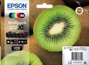 EPSON ink Multipack "Kiwi" 5-colours 202XL Claria Premium Ink C13T02G74010