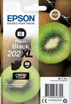 EPSON ink čer Singlepack "Kiwi" Photo Black 202XL Claria Premium Ink 7,9 ml C13T02H14010