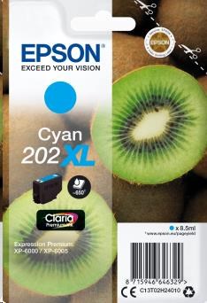 EPSON ink bar Singlepack "Kiwi" Cyan 202XL Claria Premium Ink 8,5 ml C13T02H24010