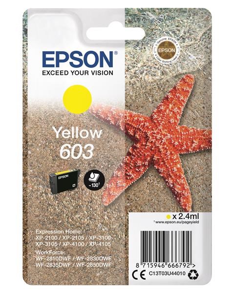 EPSON ink bar Singlepack "Hvězdice" Yellow 603 Ink C13T03U44010