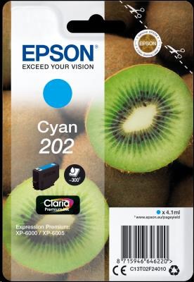 EPSON ink bar Singlepack "Kiwi" Cyan 202 Claria Premium Ink 4,1 ml C13T02F24010