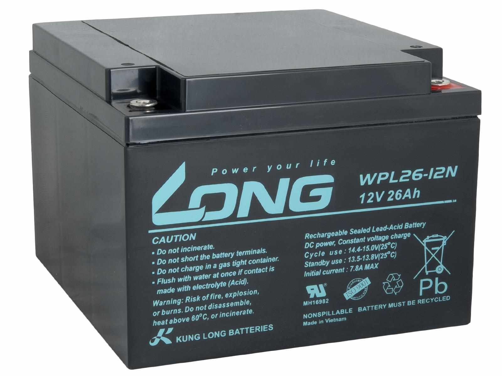 LONG baterie 12V 26Ah M5 LongLife 12 let (WPL26-12N)