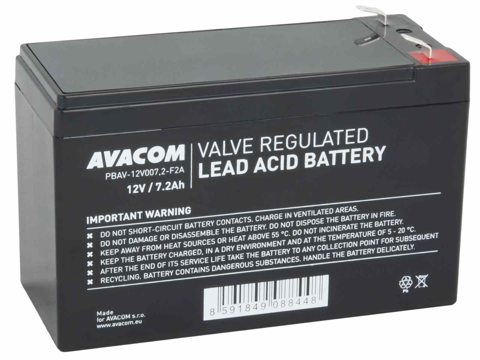 AVACOM 12V 7,2Ah PBAV-12V007,2-F2A