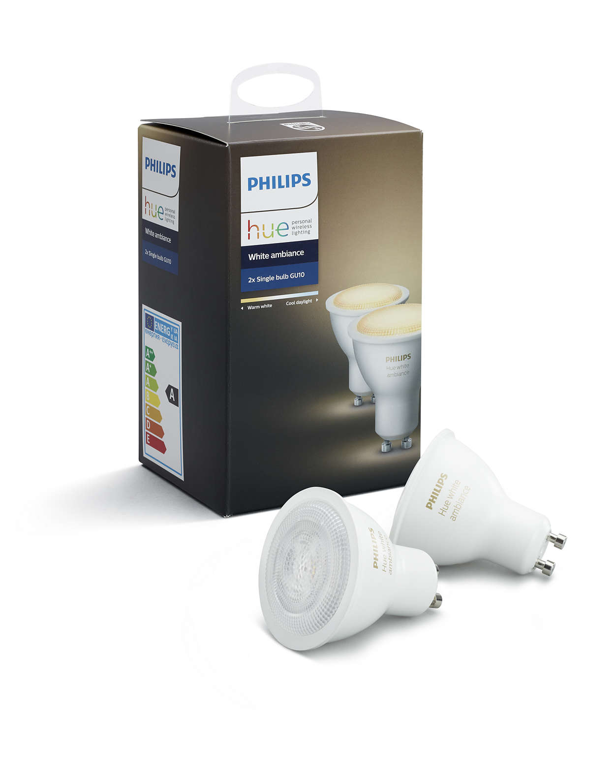 PHILIPS Hue White Ambiance, 2x žárovka 5,5W GU10 DIM 929001953310