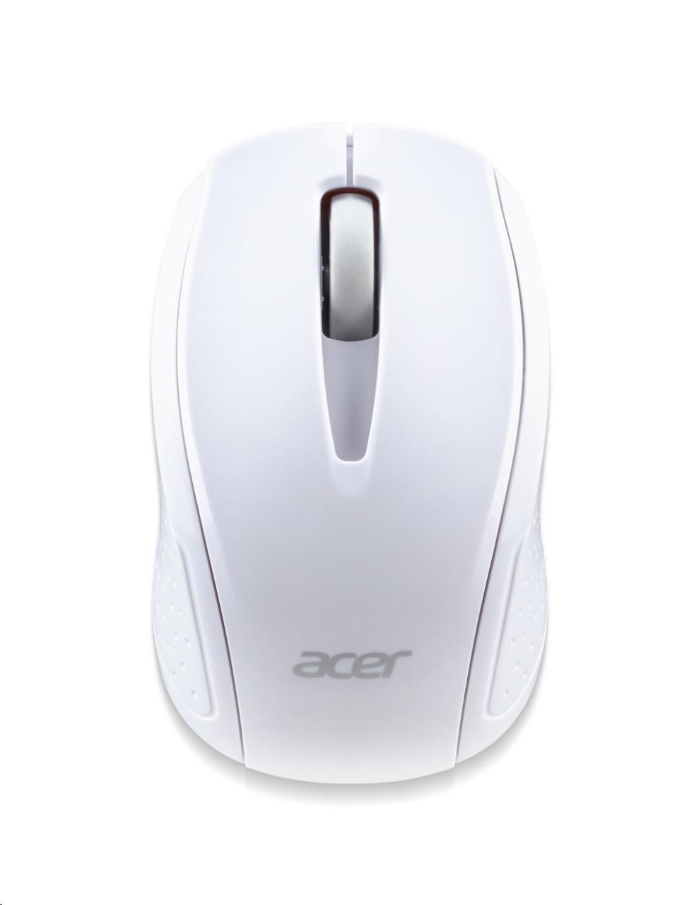 ACER Wireless Mouse G69 White - RF2.4G, 1600 dpi, 95x58x35 mm, 10m dosah, 2x AAA, Win/Chrome/Mac,Retail Pack GP.MCE11.00Y