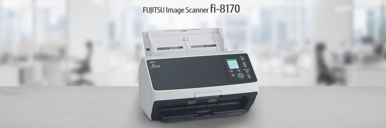 FUJITSU-RICOH skener Fi-8170 A4, průchodový, 70ppm, 600dpi, LAN RJ45-1000, USB 3.2,ADF 100listů, 10000 listů za den #PA03810-B051