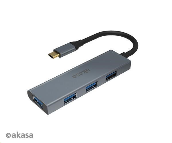 AKASA Hub USB-C 4x USB 3.0 port, Aluminium AK-CBCA25-18BK