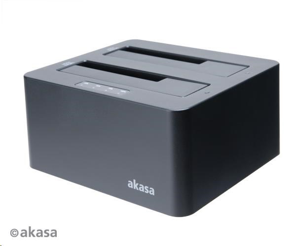 AKASA HDD box DuoDock X3 HDD/SSD, USB 3.1, 2.5" a 3.5", pro 2 disky současně AK-DK08U3-BKCM