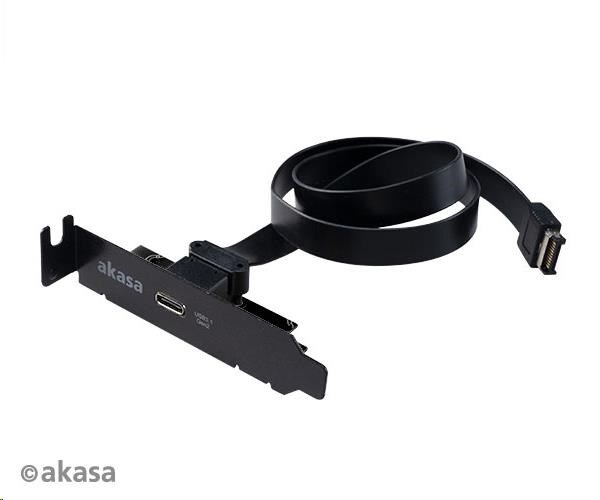 AKASA adaptér MB interní, USB 3.1, PCI závorka s Type-C konektorem, nízký profil 8cm, 50 cm AK-CBUB37-50L