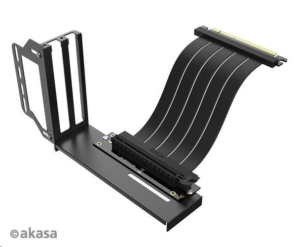 AKASA RISER BLACK PRO, Vertical GPU Holder + Premium PCIe 3.0 Riser cable AK-CBPE02-20B