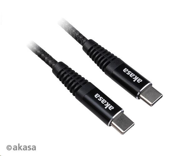 AKASA kabel napájecí Type-C na Type-C, 100W, 1m, černá AK-CBUB54-10BK