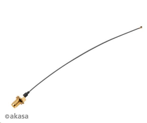 AKASA anténní kabel I-PEX MHF4L na RP-SMA female, 22cm, 2pcs/pack A-ATC01-220GR