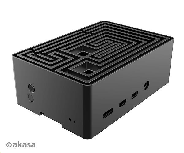 AKASA case Maze, pro Raspberry Pi 4, hliník, černá A-RA10-M1B