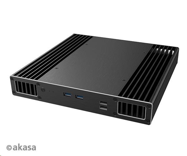 AKASA case Plato TN, fanless case, černá A-NUC65-M1B