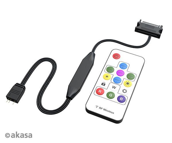 AKASA ovladač Vegas Remote Control Mate,3-Pin aRGB controller cable+remote AK-RLC-02