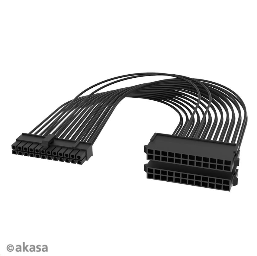 AKASA kabel ATX 24P Male to Dual ATX 24P Female - 2 Pack AK-CBPW25-KT02