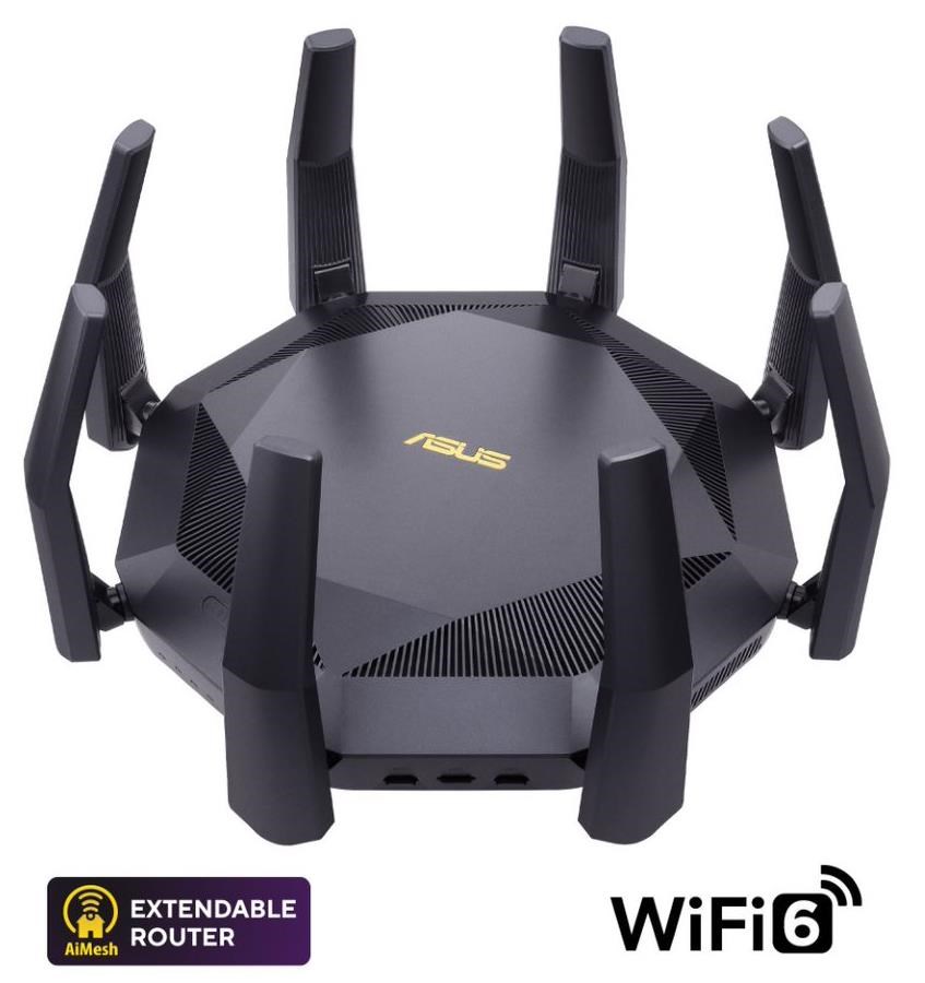 ASUS RT-AX89X Wireless AX6000 Wifi 6 Router, 1x 10Gb, 8x gigabit, 1x SFP+, 2x USB3.1 90IG04J1-BM3010