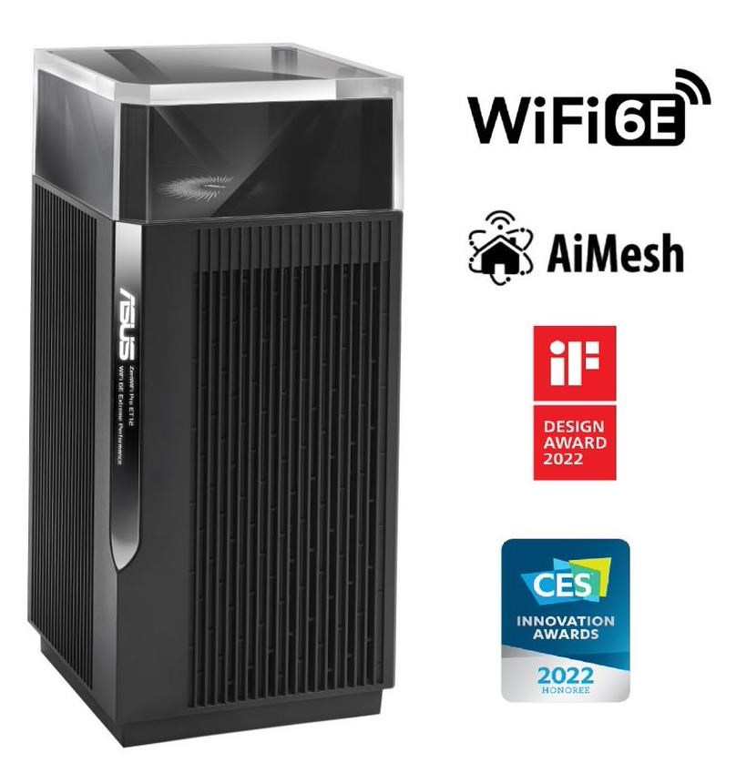 ASUS ZenWiFi Pro ET12 1-pack Wireless AXE11000 Tri-band Mesh WiFi 6E System, 2.5G WAN/LAN 90IG05Z0-MO3A10