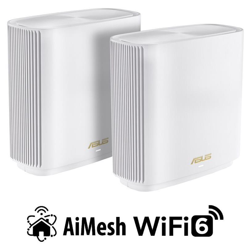 ASUS ZenWiFi XT9 2-pack Wireless AX7800 Tri-band Mesh WiFi 6 System, white 90IG0740-MO3B40