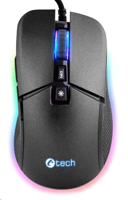 C-TECH herní myš Dawn, casual gaming, 6400 DPI, RGB podsvícení, USB GM-24L