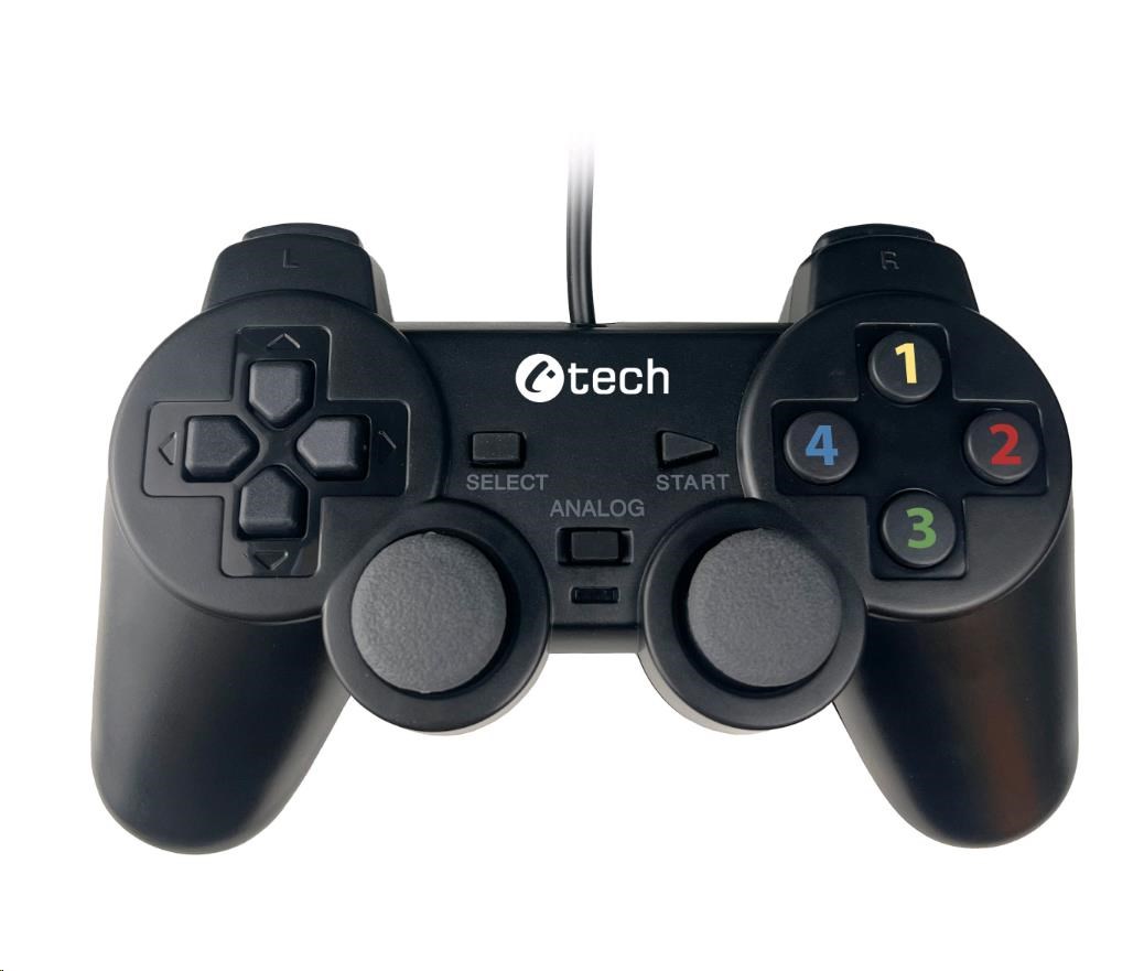 C-TECH gamepad Callon pro PC/PS3, 2x analog, X-input, vibrační, 1,8m kabel, USB GP-05