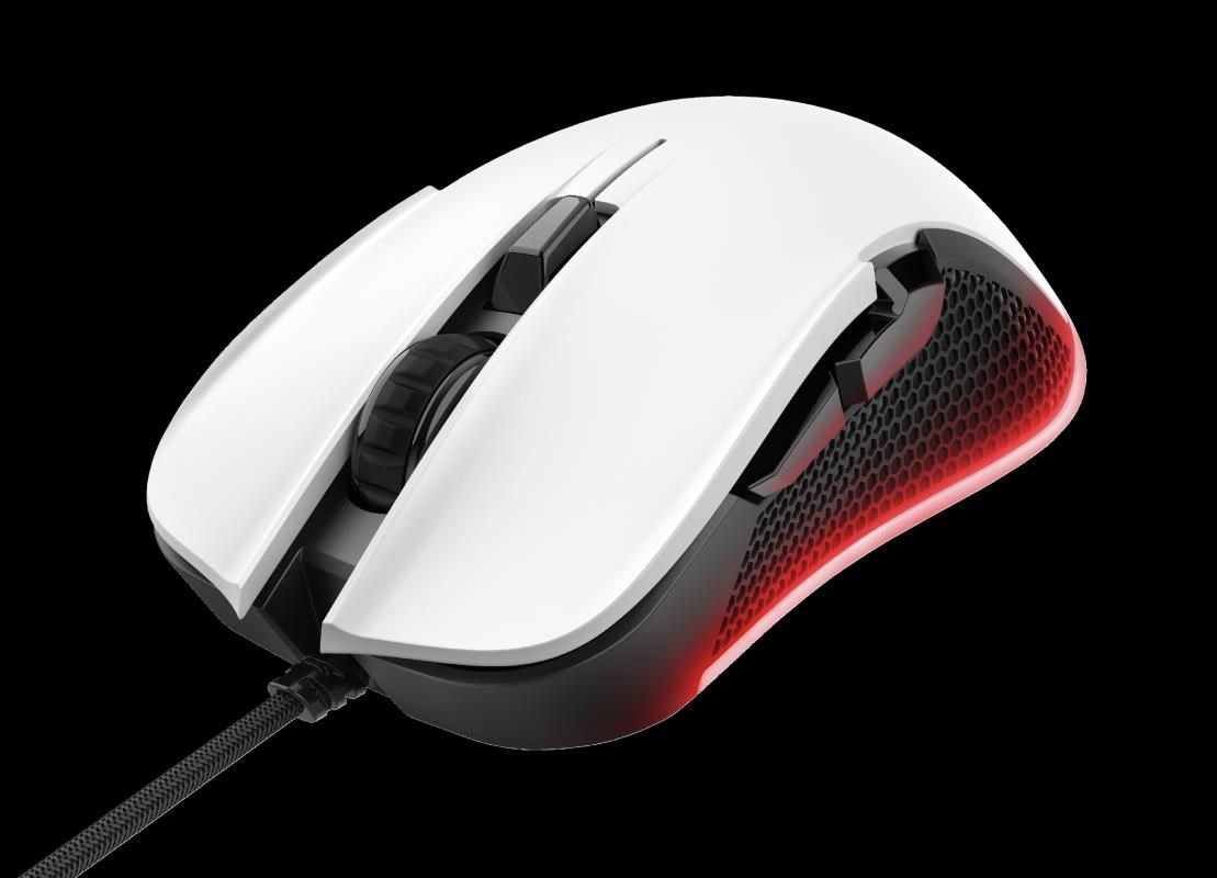 TRUST myš GXT 922 YBAR Gaming Mouse, optická, USB, bílá 24485