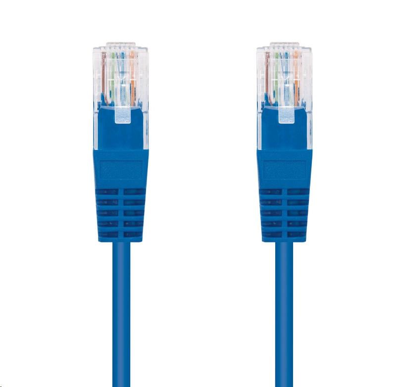 C-TECH kabel patchcord Cat5e, UTP, modrý, 0,25m CB-PP5-025B