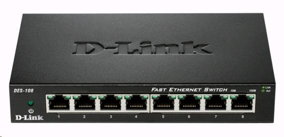 D-Link DES-108 8-port 10/100 Metal Housing Desktop Switch (DES-108/E)