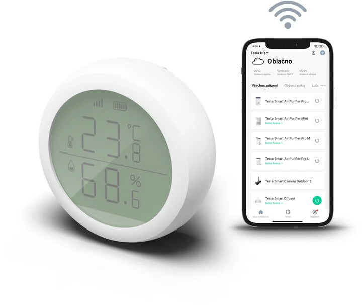 TESLA Smart Sensor Temperature and Humidity Display TSL-SEN-TAHLCD