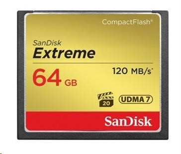 SanDisk Compact Flash Extreme (120 MB/s zápis 85 MB/s UDMA7) - 64GB (SDCFXSB-064G-G46)