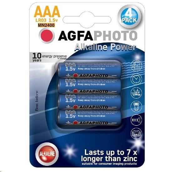 AgfaPhoto Power alkalická baterie LR03/AAA, blistr 4ks AP-LR03-4B