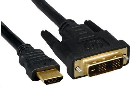 PREMIUMCORD Kabel HDMI - DVI 10m (M/M, zlacené kontakty, stíněný) (kphdmd10)