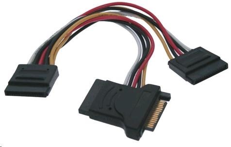 PREMIUMCORD Kabel SATA napájecí (Y) k HDD (3xF/1xM, 16cm, rozdvojka) (kfsa-8)