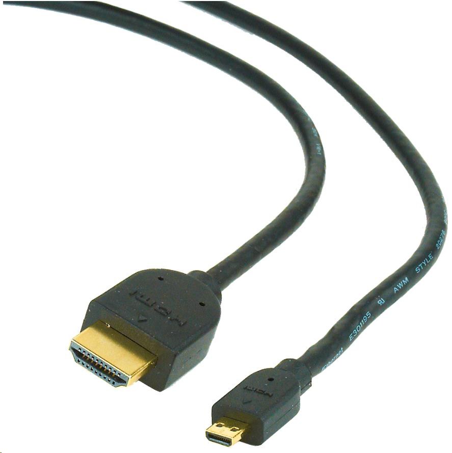 GEMBIRD Kabel HDMI - HDMI Micro 1,8m (v1.3, M/M, stíněný, zlacené kontakty) (CC-HDMID-6)