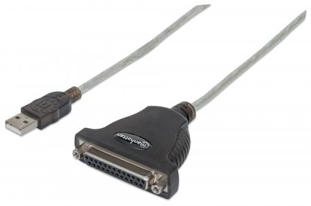 MANHATTAN Kabel / převodník USB - paralelní port 1,8m (USB AM / DB25F, IEEE1284) (336581)