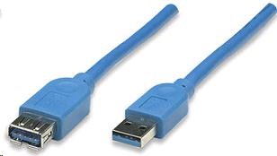 MANHATTAN Kabel USB 3.0 A-A prodlužovací 1m, modrý 325394